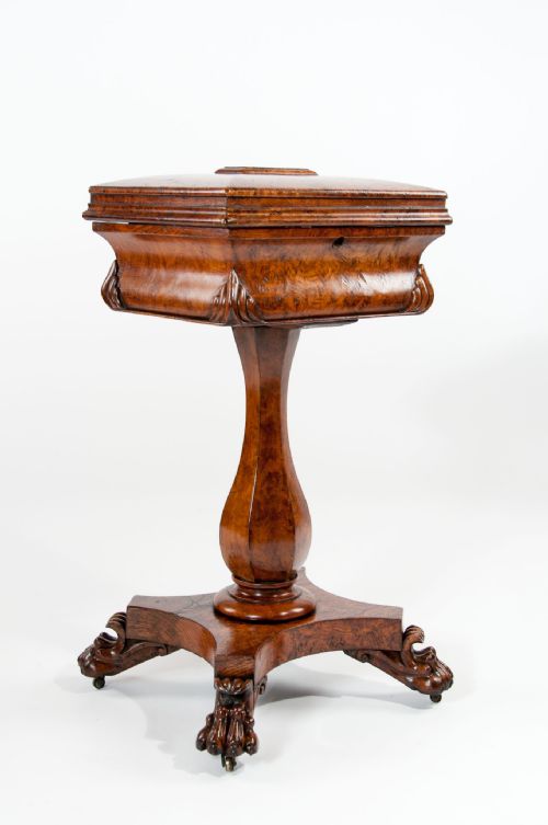 fig 3. A Fine Regency Pollard Oak Teapoy