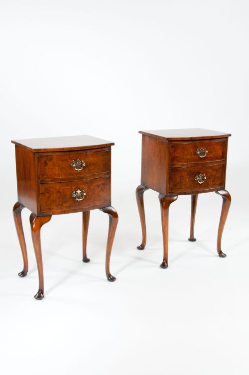 Quality Pair of Burr Walnut Bedside Chests