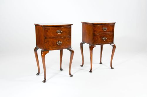 fig 1. Quality Pair of Burr Walnut Bedside Chests