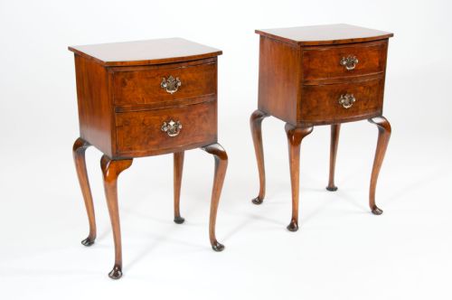 fig 2. Quality Pair of Burr Walnut Bedside Chests