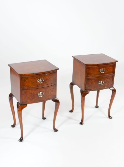 fig 3. Quality Pair of Burr Walnut Bedside Chests