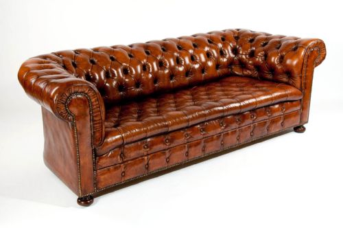 fig 1. Quality Antique Leather Chesterfield Sofa