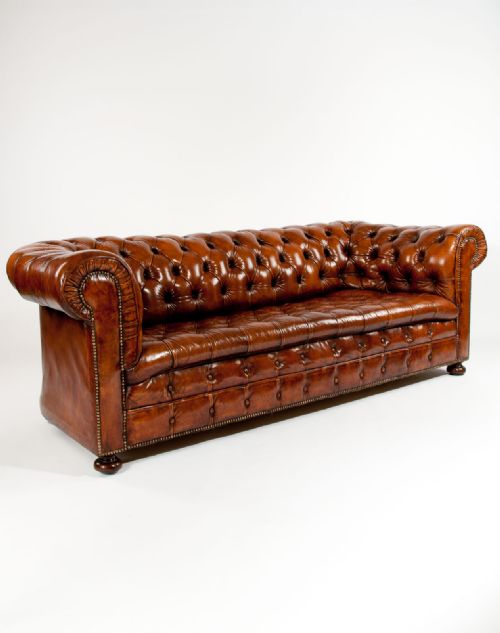 fig 3. Quality Antique Leather Chesterfield Sofa