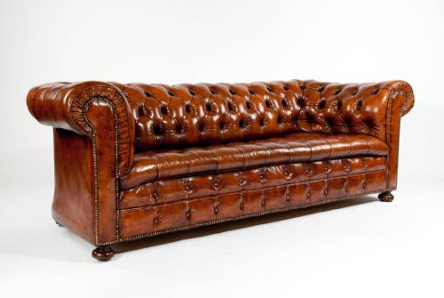fig 2. Quality Antique Leather Chesterfield Sofa