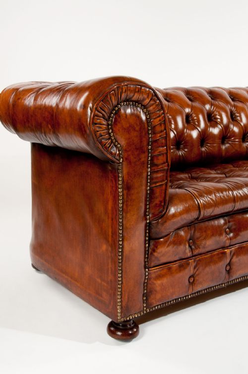 fig 4. Quality Antique Leather Chesterfield Sofa