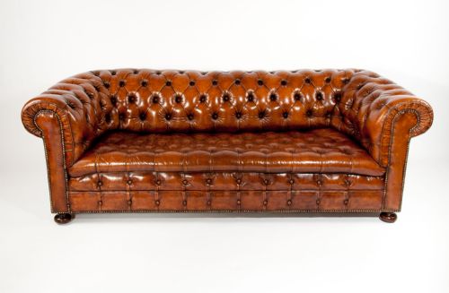 fig 9. Quality Antique Leather Chesterfield Sofa