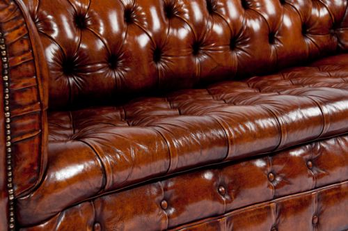 fig 6. Quality Antique Leather Chesterfield Sofa