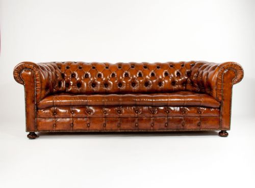 fig 8. Quality Antique Leather Chesterfield Sofa