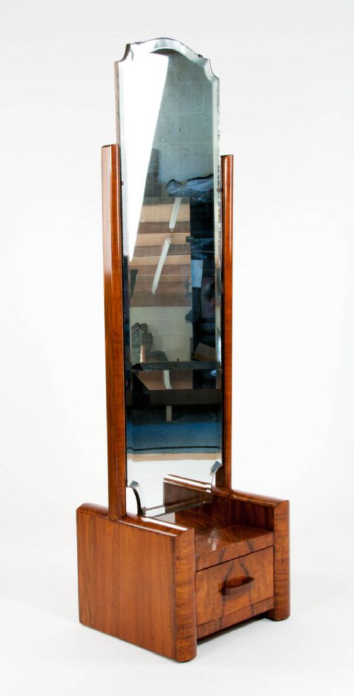 fig 2. Art Deco Walnut Cheval Mirror