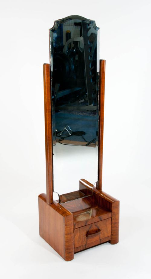 fig 6. Art Deco Walnut Cheval Mirror
