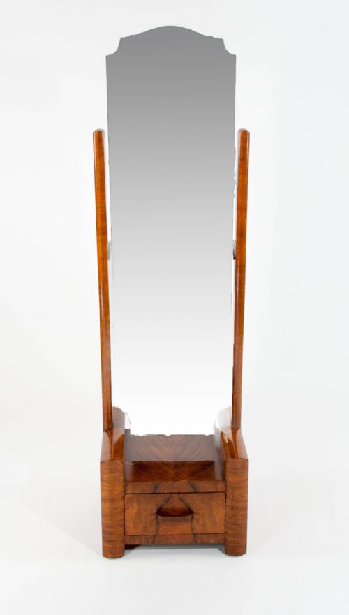 fig 8. Art Deco Walnut Cheval Mirror