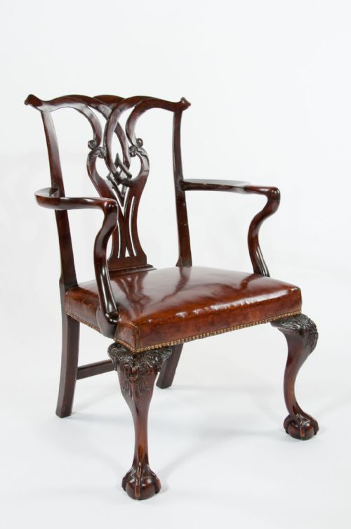 Georgian Mahogany Leather Desk Chair