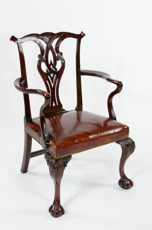 fig 1. Georgian Mahogany Leather Desk Chair