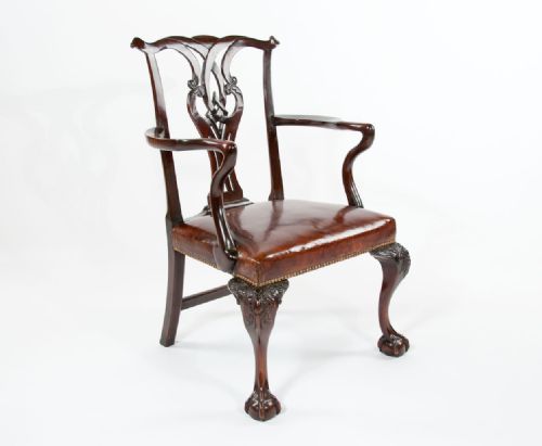 fig 2. Georgian Mahogany Leather Desk Chair