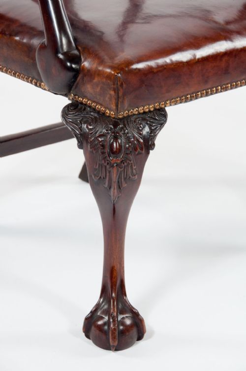 fig 3. Georgian Mahogany Leather Desk Chair