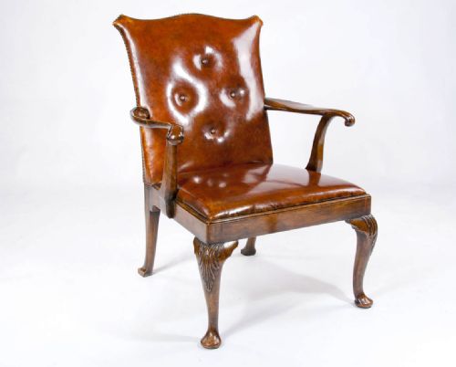 fig 1. Good Quality 1920's Walnut Armchair by Tozer