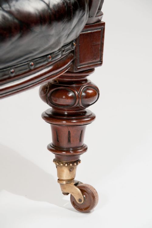 fig 5. Antique Mahogany Leather Armchair 19th Century