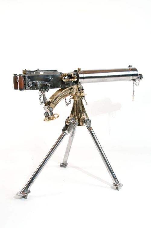 A Rare Polished Vickers Machine Gun on Tripod