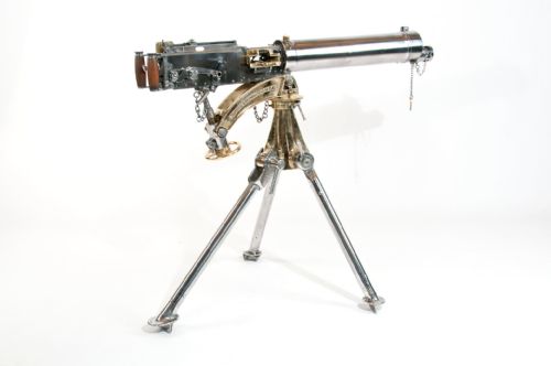 fig 1. A Rare Polished Vickers Machine Gun On Tripod