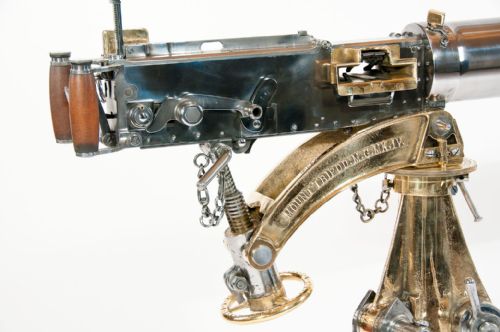 fig 7. A Rare Polished Vickers Machine Gun On Tripod