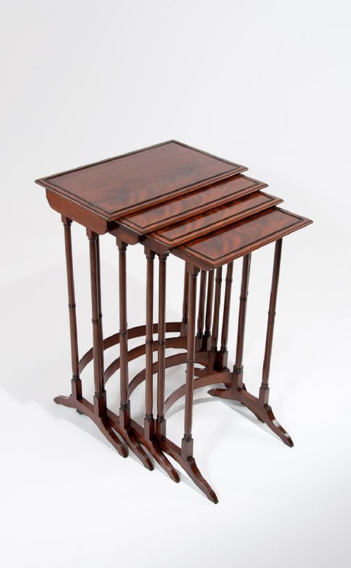 Fine Set of 4 Regency Mahogany Nest of Tables