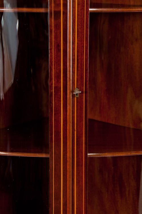fig 2. A Very Fine Bow Fronted Inlaid Corner Cabinet