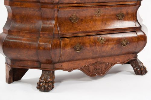 fig 6. Antique Dutch Burr Elm Bombay Display Cabinet