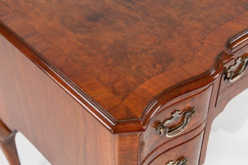 fig 5. Antique Burr Walnut Serpentine Fronted Lowboy