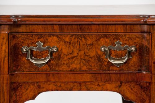 fig 8. Antique Burr Walnut Serpentine Fronted Lowboy