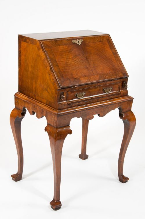 fig 1. Late 19th Century Walnut Bureau On Stand