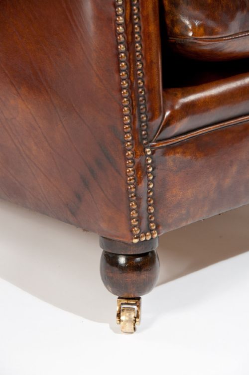 fig 5. Quality Pair of Late 19th C Leather Armchairs