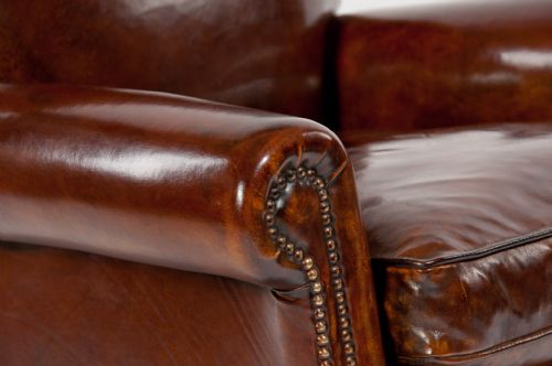 fig 6. Quality Pair of Late 19th C Leather Armchairs