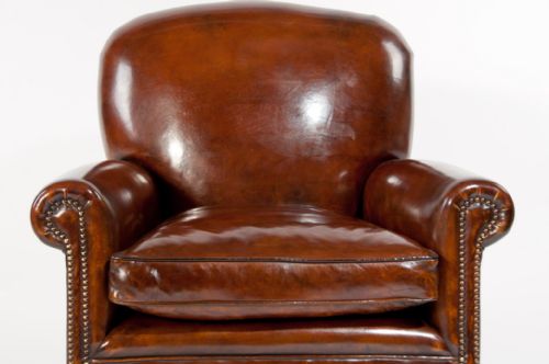 fig 9. Quality Pair of Late 19th C Leather Armchairs