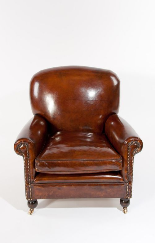 fig 10. Quality Pair of Late 19th C Leather Armchairs
