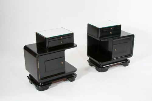 fig 1. Pair of Art Deco Bedside Cabinets