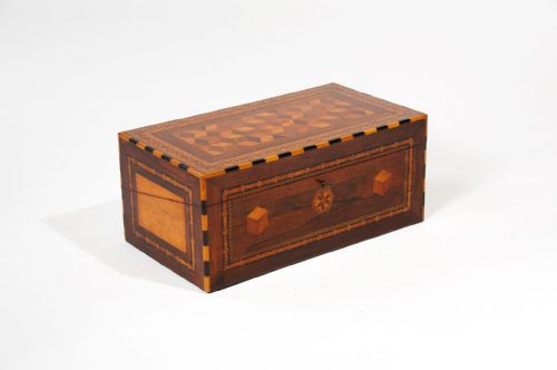 fig 1. Exceptional 19th Century Geometric Parquetry Writing Slope
