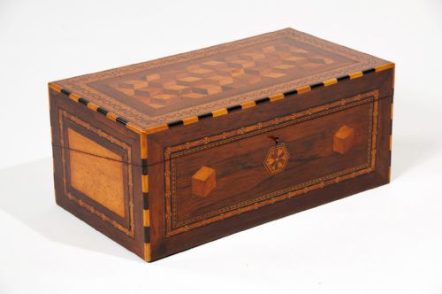fig 2. Exceptional 19th Century Geometric Parquetry Writing Slope