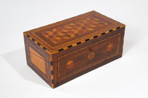 fig 3. Exceptional 19th Century Geometric Parquetry Writing Slope