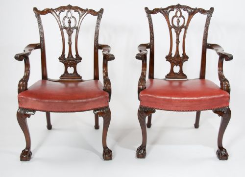 fig 3. Fine Quality Pair of Victorian Desk Chairs