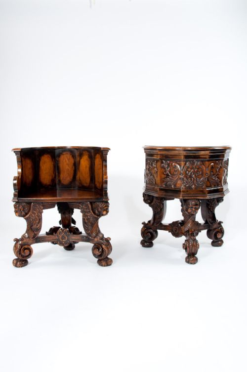 fig 6. Exquisite Rare Pair of 19th Century Walnut Shaped Chairs