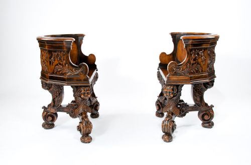 fig 7. Exquisite Rare Pair of 19th Century Walnut Shaped Chairs