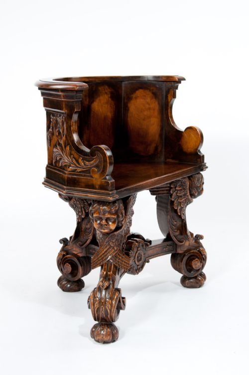fig 8. Exquisite Rare Pair of 19th Century Walnut Shaped Chairs