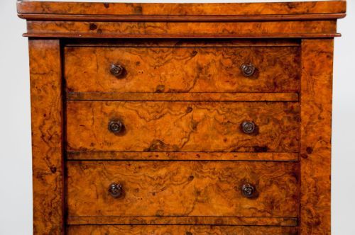 fig 7. Exceptional Antique Burr Walnut Wellington Chest