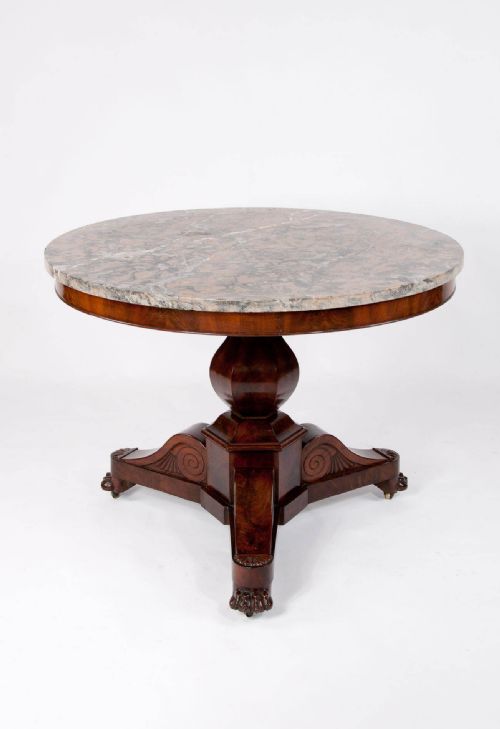 fig 1. Antique French flame mahogany Gueridon Table