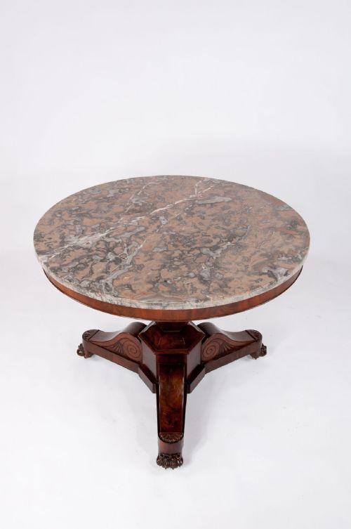fig 2. Antique French flame mahogany Gueridon Table