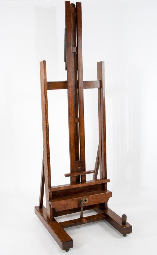 Large Victorian Oak Easel Winsor and Newton