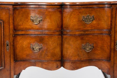 fig 9. Antique Walnut Serpentine Fronted Sideboard