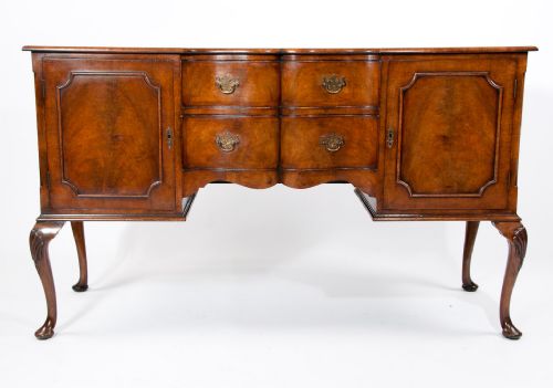 fig 6. Antique Walnut Serpentine Fronted Sideboard