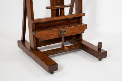 fig 1. Large Victorian Oak Easel Winsor and Newton