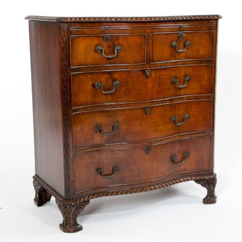 fig 1. Quality Antique Serpentine Chest of Drawers